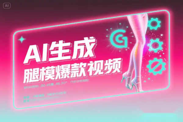 解锁AI生成腿模视频新玩法，零成本涨粉+一件代发轻松变现！【专属】