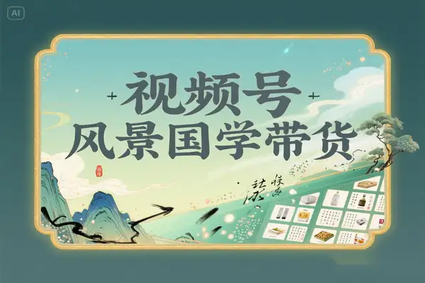 视频号蓝海新赛道：AI风景+国学文案带货全攻略！