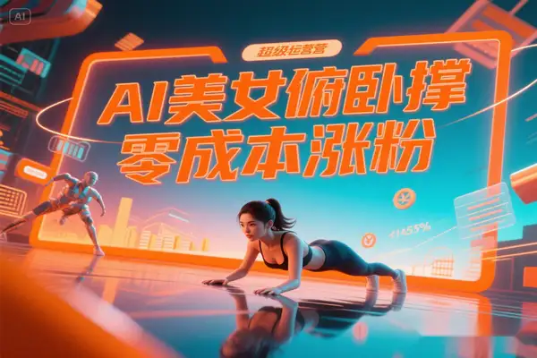 AI俯卧撑美女视频实操玩法曝光：3分钟生成爆款内容，轻松涨粉变现【无真人出镜+零成本操作】【专属】