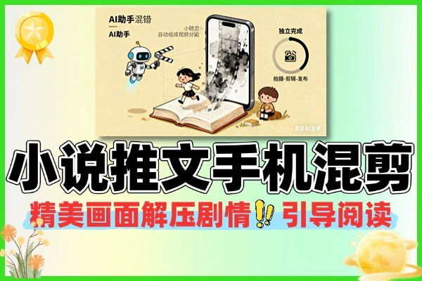 小说推文手机混剪AI图手机即可独立完成