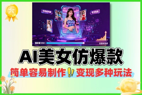 AI美女仿爆款玩法自动变现