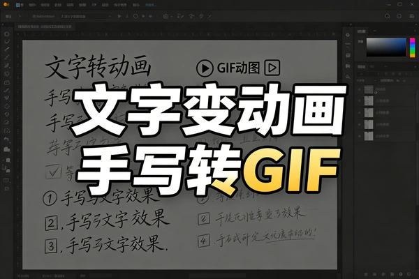 文字变成手写动画GIF
